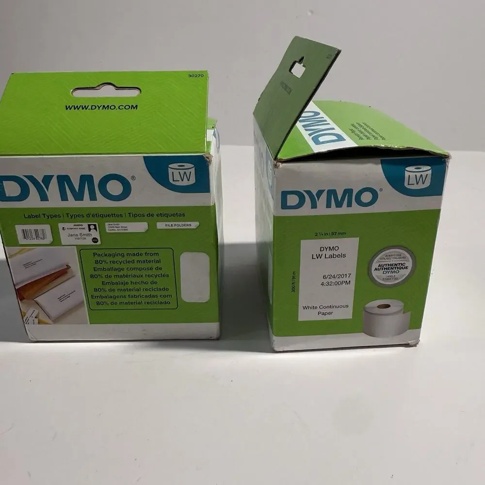 3 Rolls Dymo LabelWriter Continuous-Roll Receipt Paper 2.25 /57mm White OPEN BOX